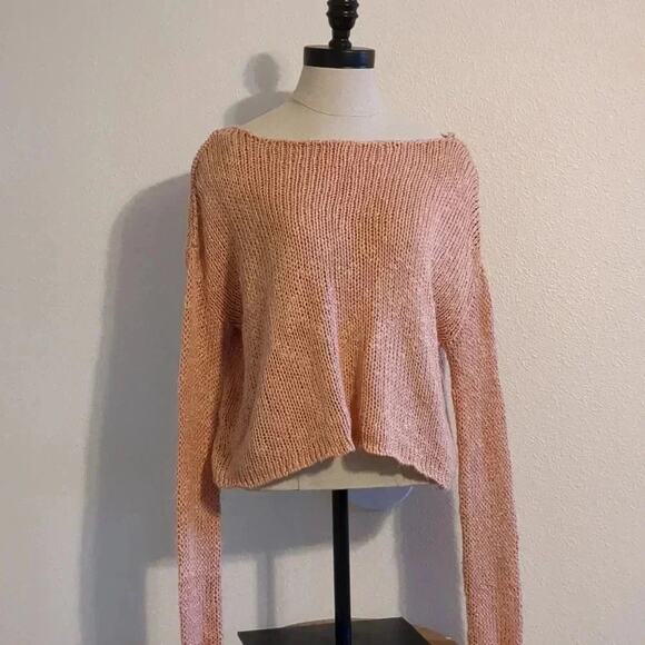 Mink Pink Josie Blush Pink Loose Knit Sweater size XS - Picture 2 of 7